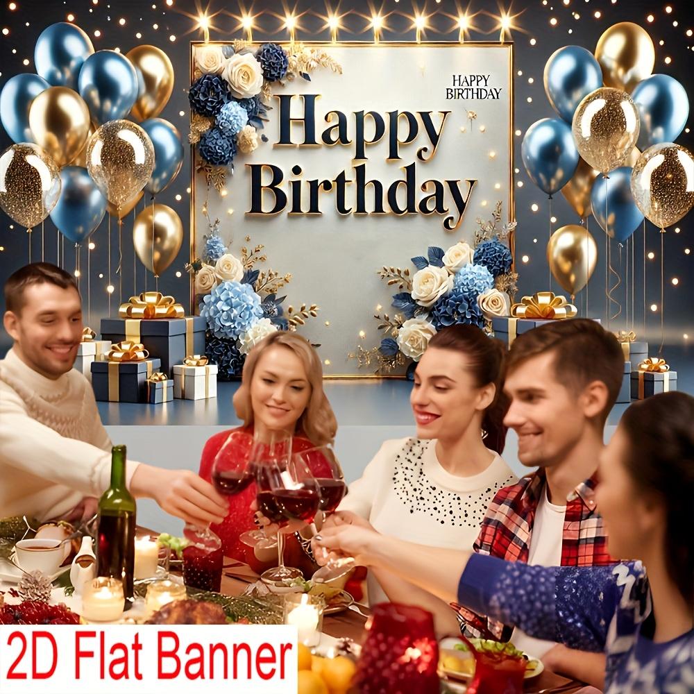 1Pcs Happy Birthday Balloons Flowers Gift Box Decoration Background Birthday Backdrop Decorations For Photo Studio Booth Party