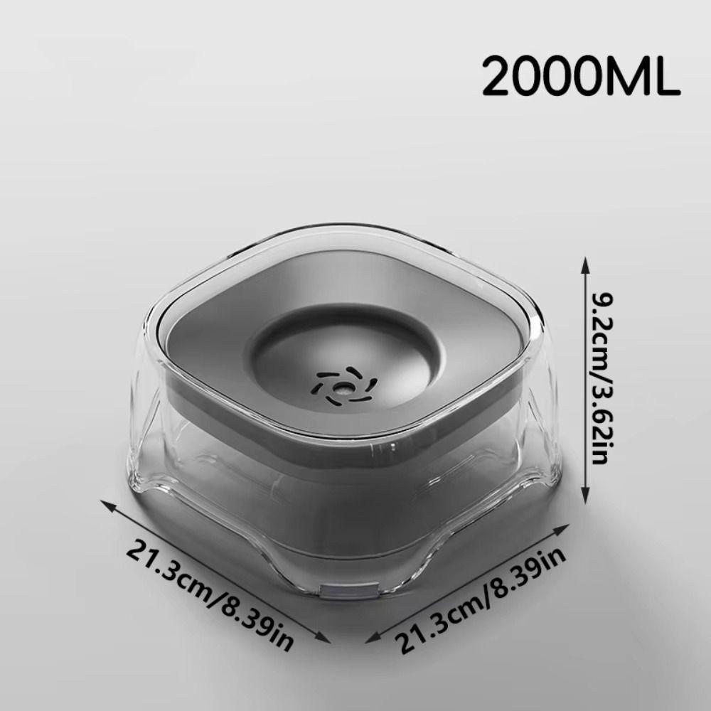 Large Capacity 2000ml Pet Floating Bowl Floating Filter Dry-Chin Technology Pet Water Feeder Detachable Transparent Design