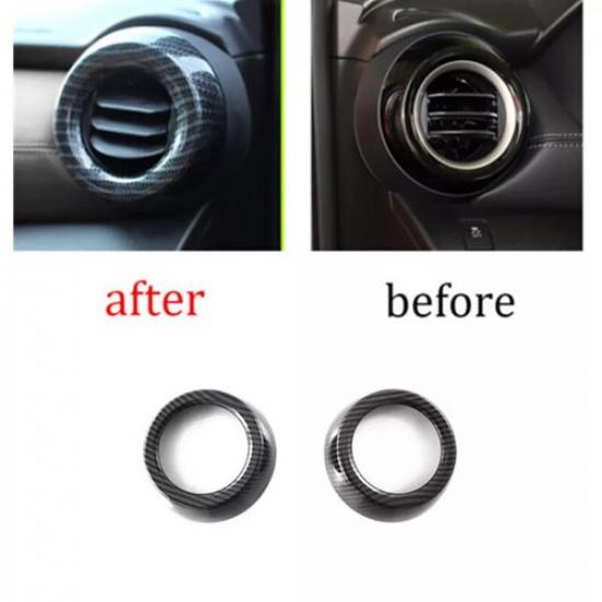 Carbon Fiber Front Side Air Outlet Vent Cover Trim For Nissan Kicks 2017-