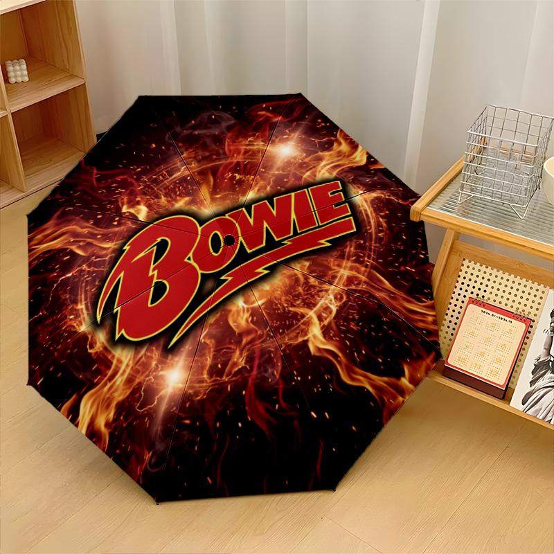 David Bowie Print 8?Ribs Automatic Umbrella Wind Resistant Lightweight Folding Umbrella For Outdoor Travel