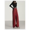 Anchor Red Narrow Version Wide-leg Pants Spring New Style Red High-waist Drape Slim Floor-length Straight Pants Women's Trousers