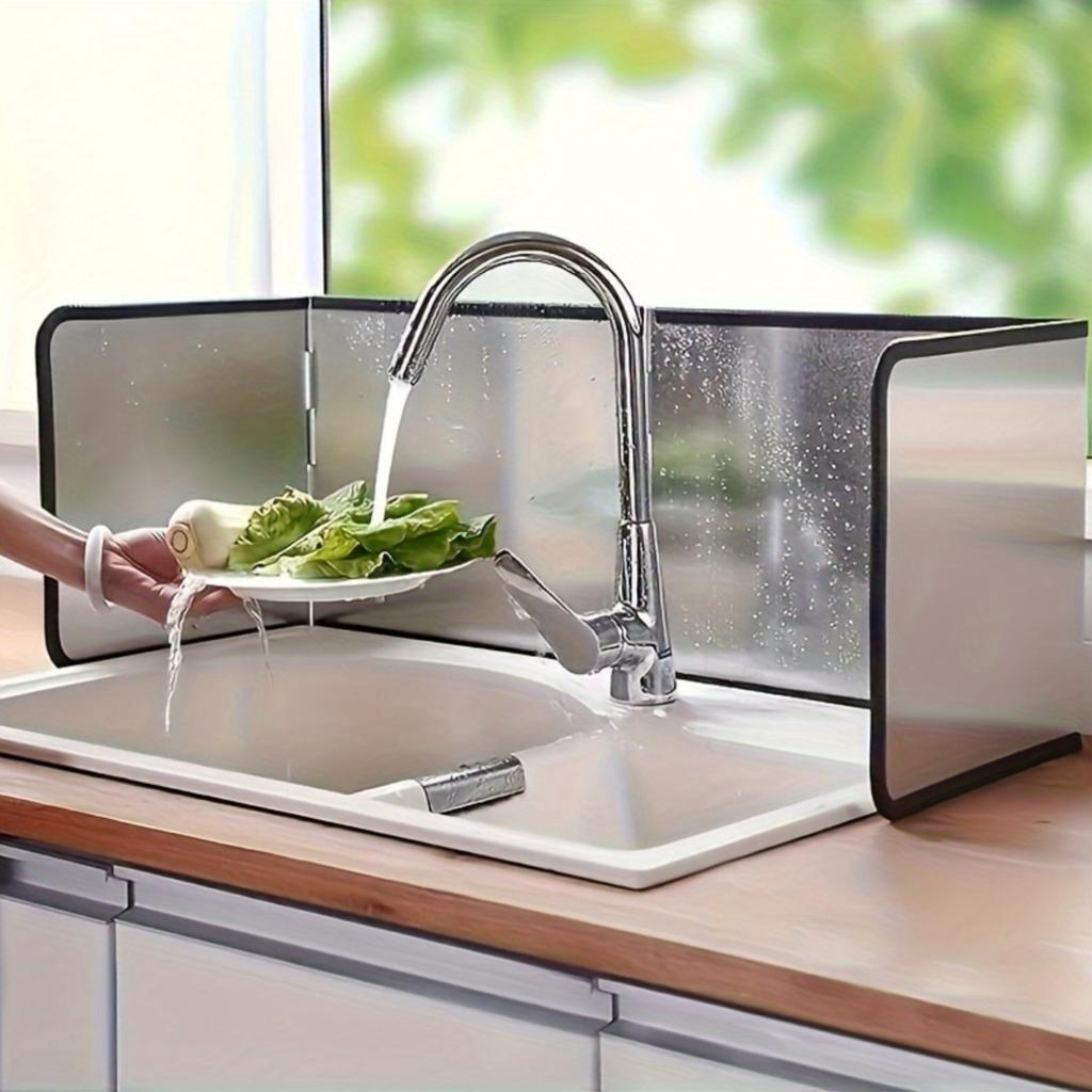 One Stainless Steel Splash Screen Set - Heat Resistant, Non-Stick Kitchen Stove Protection - 2 Foldable Panels for Home, RV, Camping