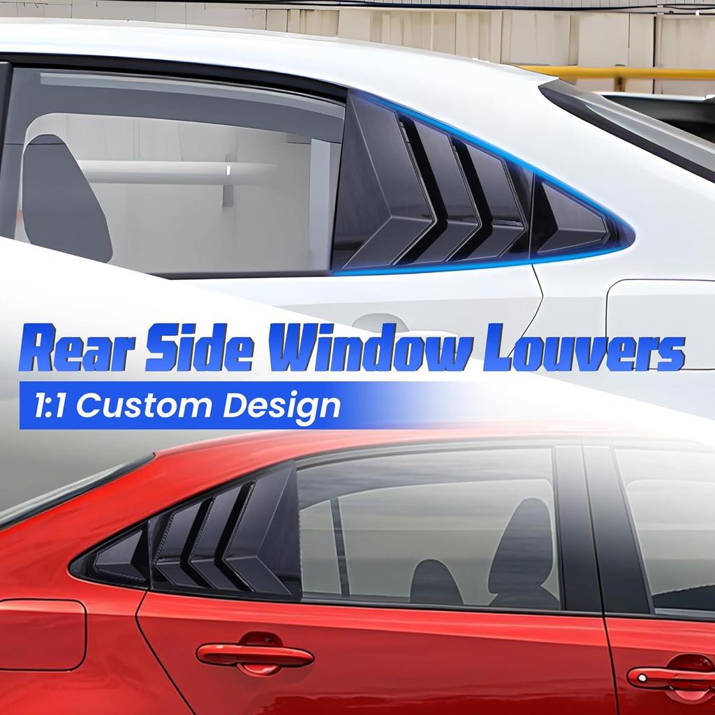 Rear Side Window Louvers for Corolla Compatible with Toyota Corolla     2024 2025 Exterior Accessories Air Vent Window Scoop Shades Blinds