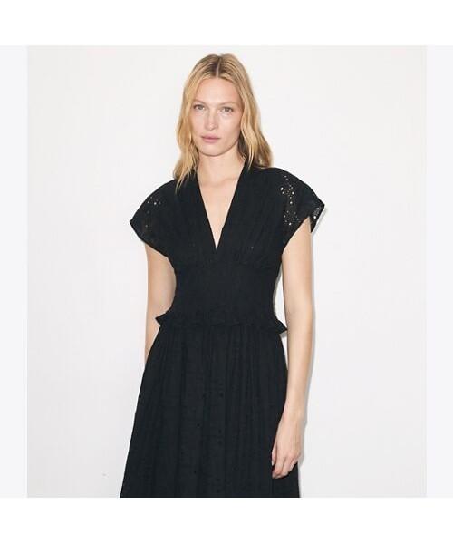 Tolibeochi Eyelet Cotton Dress - Black