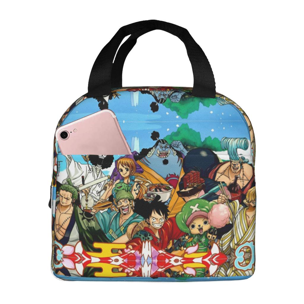 Custom One Pieces Insulated Lunch Bags for Camping Travel Manga Portable Thermal Cooler Lunch Box Unisex