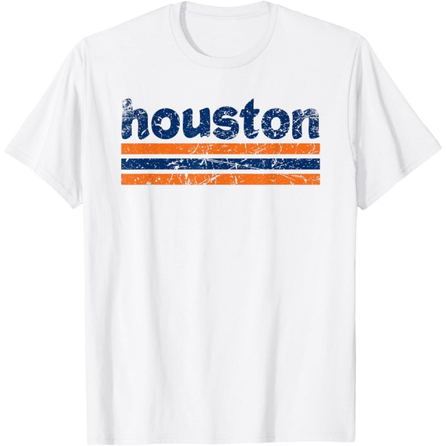 Houston Texas Three Stripe Vintage Weathered T-Shirt S белый