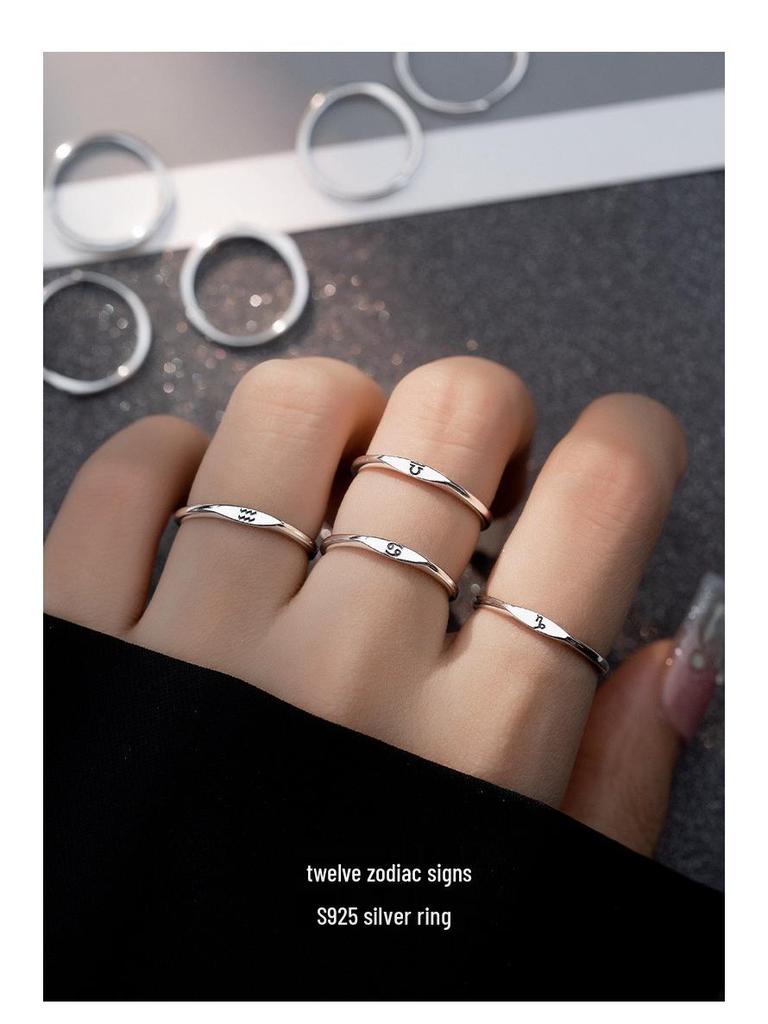 Bague Réglable en Argent S925 Arbre Banyan Constellation Scorpion pour Femme