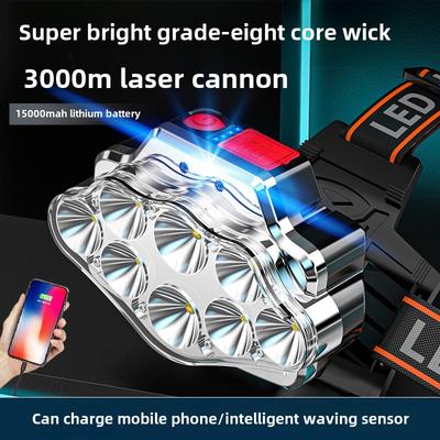 LED Strong Light Induction Type Rechargeable Long Battery Life Super Bright Portable Remote Projection Headlight