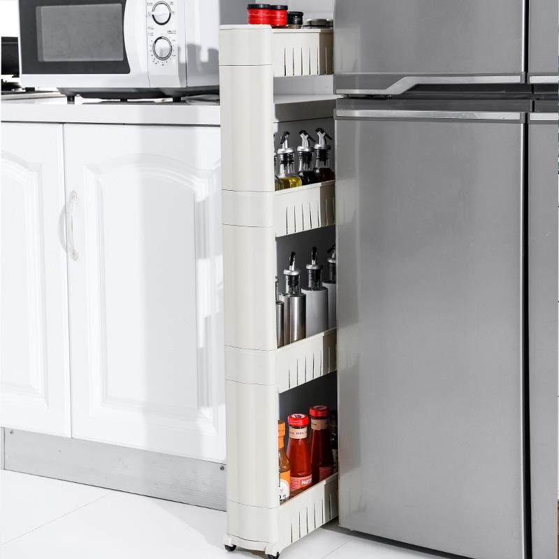 Compact Multi-Layer Mobile Storage Rack: Door Crevice, Dorm, Bedside, Bathroom
