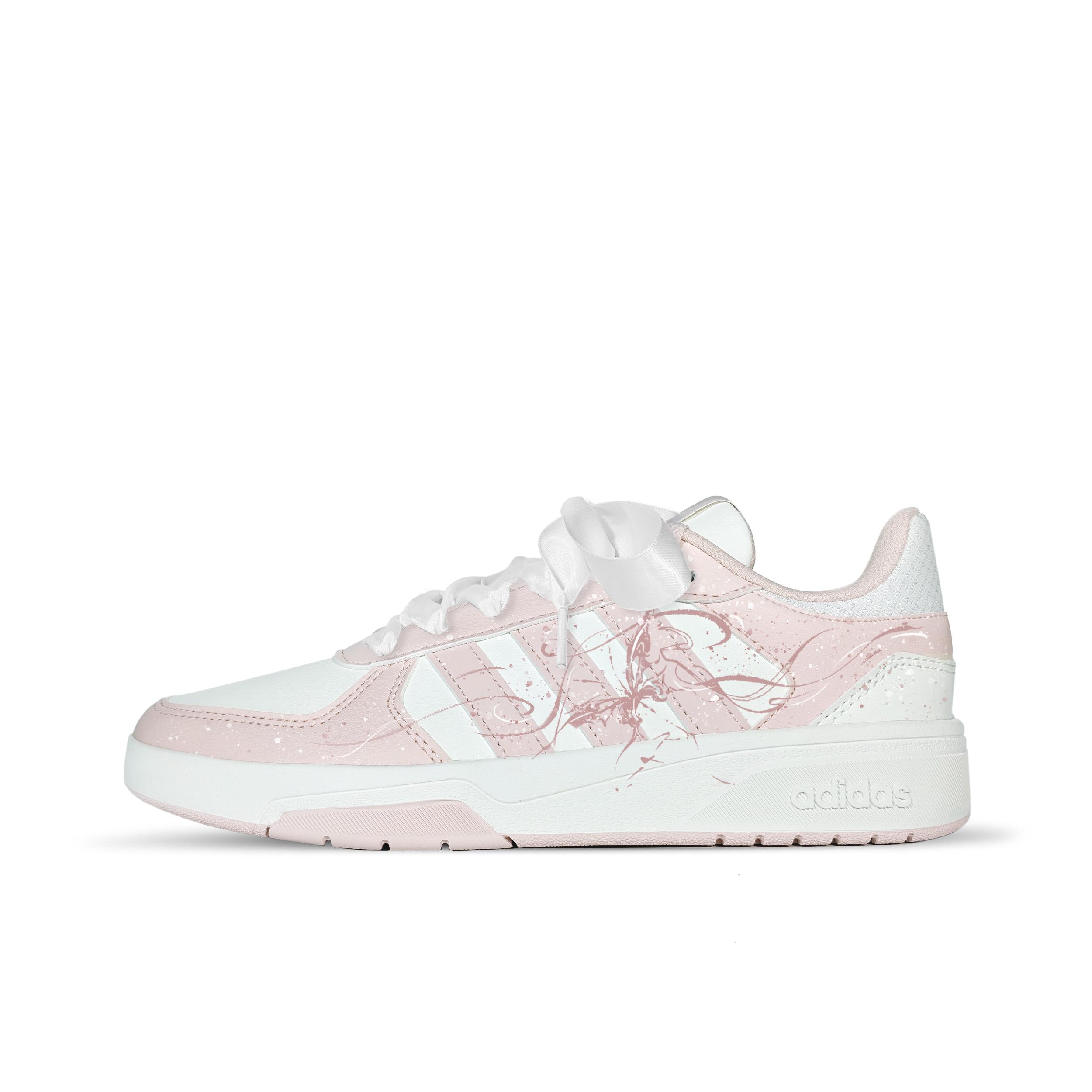 

Adidas COURTBEAT Butterfly Star River Synthetic Leather Low top Skateboard Shoes Unisex Pink White KI6785(Team-831) 35⅔
