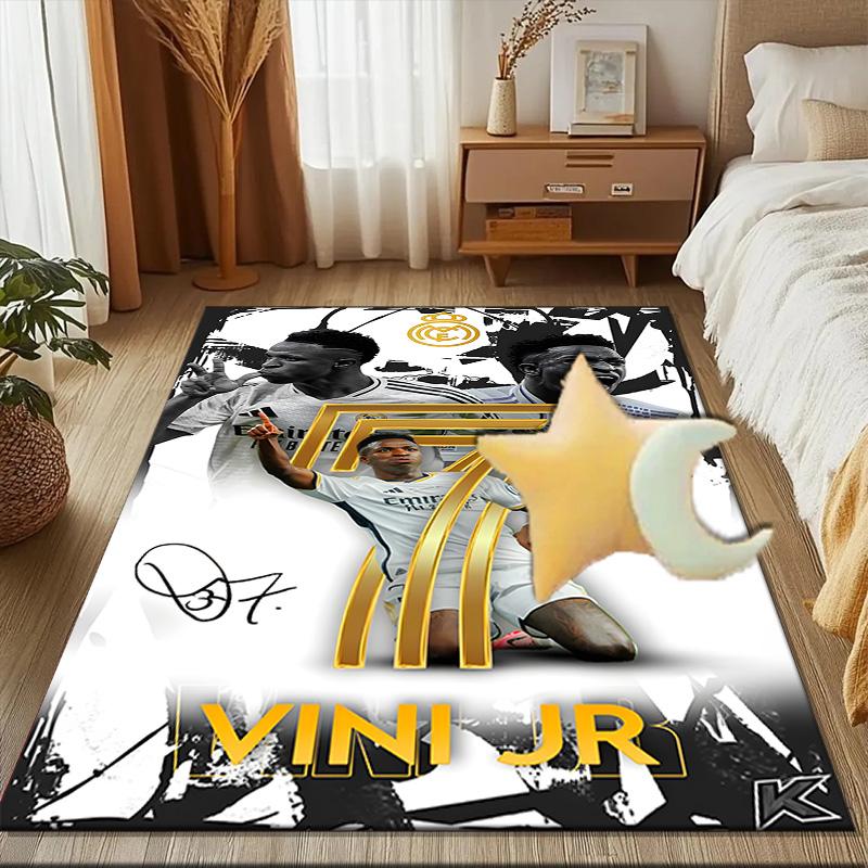 Brazilian Football Star Rug for Living Room, Game Rooms, Office, Bedroom, Office Floor Mat Playful Design, fan gifts Christmas decor