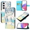 For Samsung Galaxy S24 FE Leather Case Pattern Printing Wallet Stand Mobile Cover with Strap