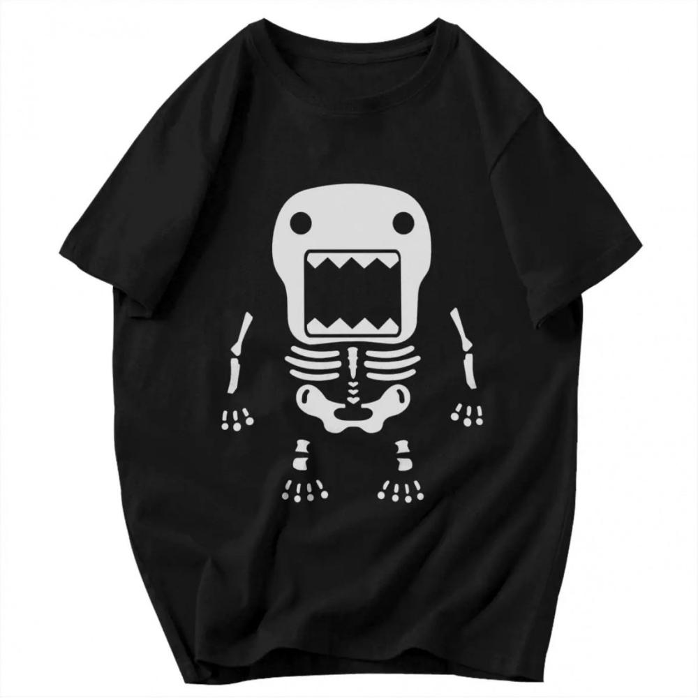 Domo Kun Anime TShirt for Unisex Women Casual Streetwear Unisex Tee with Iconic Domo Kun Skull Graphic Loose Fit ONeck Shirt S
