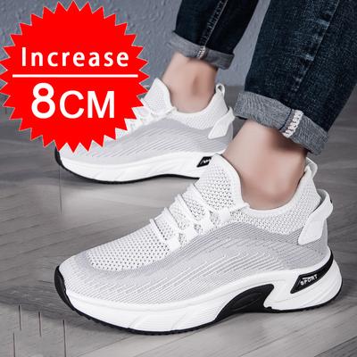 Fashion Summer Men Sneakers 8CM Elevator Shoes Hidden Height Increasing Shoes For Men 6CM Casual Sport Heightening Shoes Tenis Masculino