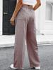 2026 Women's European & American Plaid Trousers - Spring/Summer Casual, Loose Fit, Elastic Waist, Wide Leg with Pockets