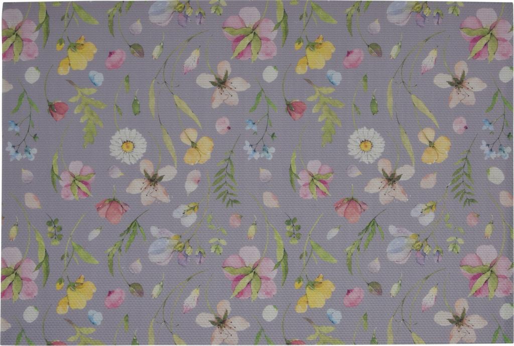 Decorative table mat with flowers 45 x 30 cm