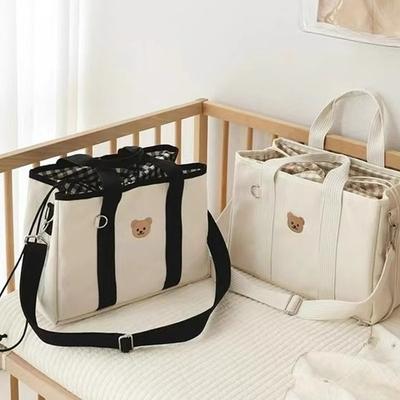 Mama Tasche Cartoon Bär Mutter Tasche Canvas Leicht Multifunktional Tragbar Baby Tasche