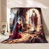 1PC Resurrection scene with praying figure Print Blanket Warm Soft Fluffy Kids Adult Sofa Bed Throw Blanket Travel Camping RV