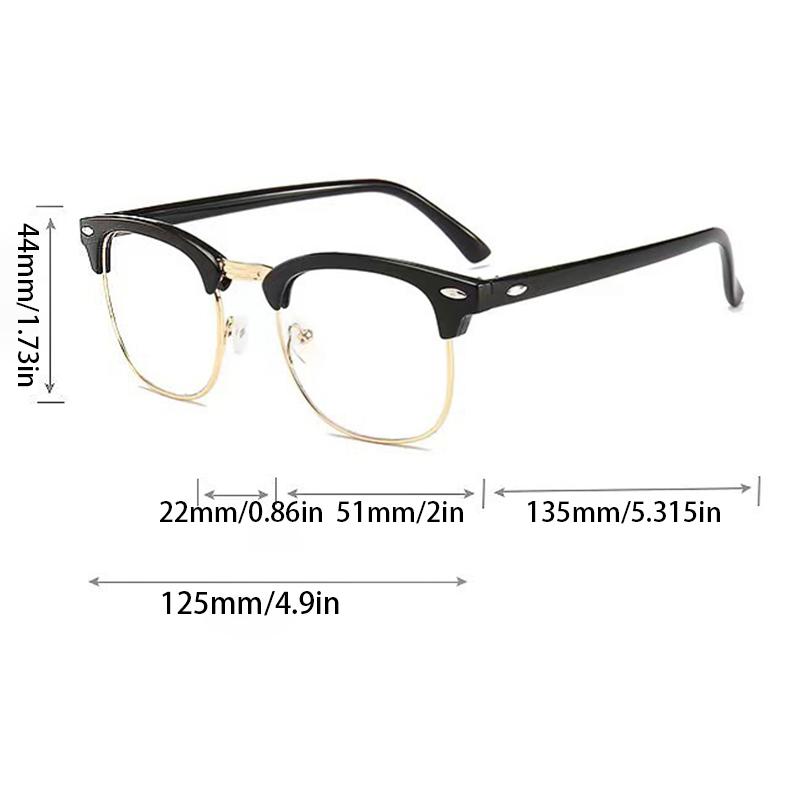 Non-polarized Classic Half Frame Sunglasses Men Women Fashion Rivet Eyewear Metal