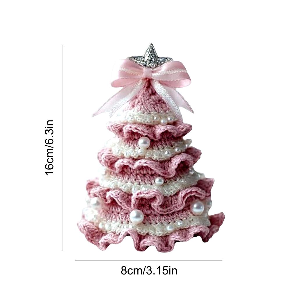 DIY Crochet Christmas Tree Kit Material Package Handmade Festive Crochet Tree Crafts Gift for Beginners Xmas Party Crochet Decor