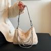 Fuzzy Faux Fur Crossbody Bag Women Small Square Shoulder With Chain Strap Soft Plush Texture Daily Use