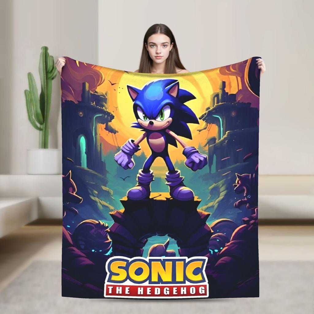 Zbrojené Super Ježek Stín Deka Flanelová Úžasná Prodyšná Přehozová Deka pro Dekoraci Přehozu