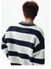 Unisex Retro-gestreifter Pullover mit Kragen - Lässige Winterstrickware