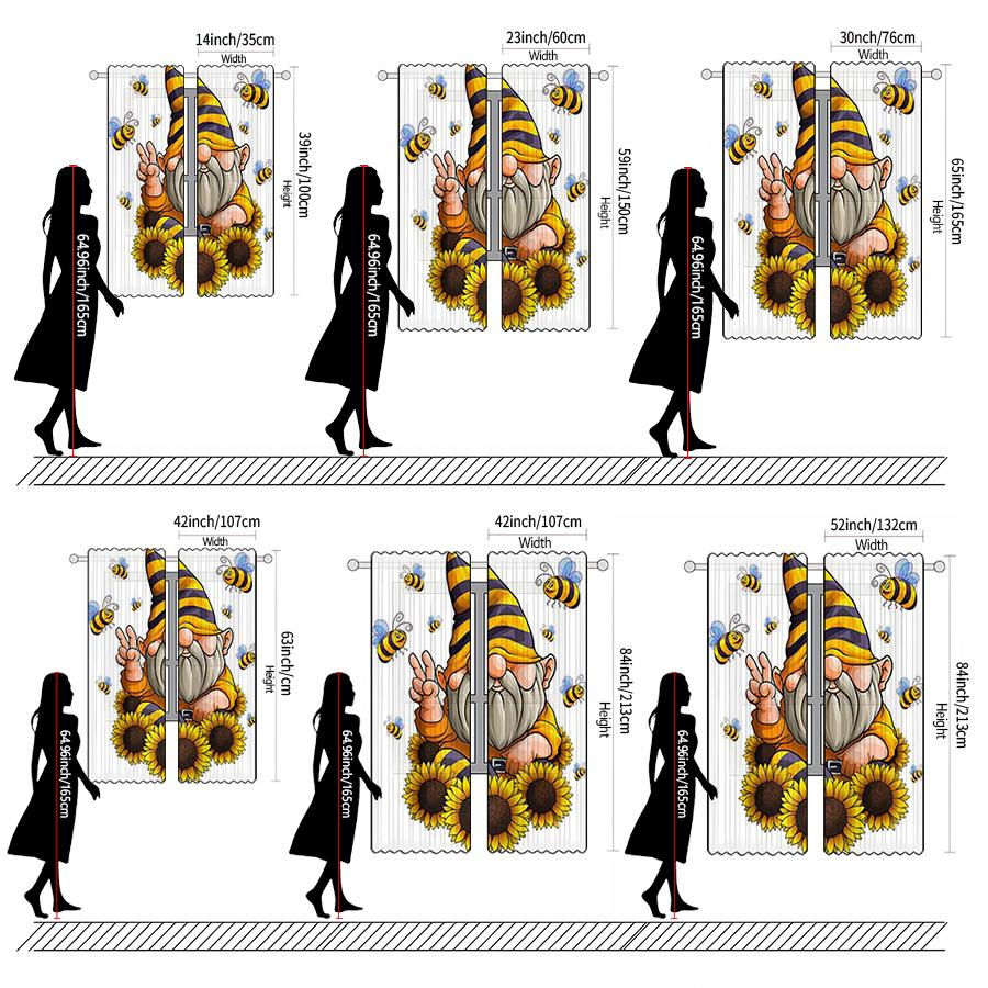 Santa Claus Dwarf Print Curtains Christmas Decorations Bedroom Living Room Home Decoration Curtain Polyester Perfect For Sitting