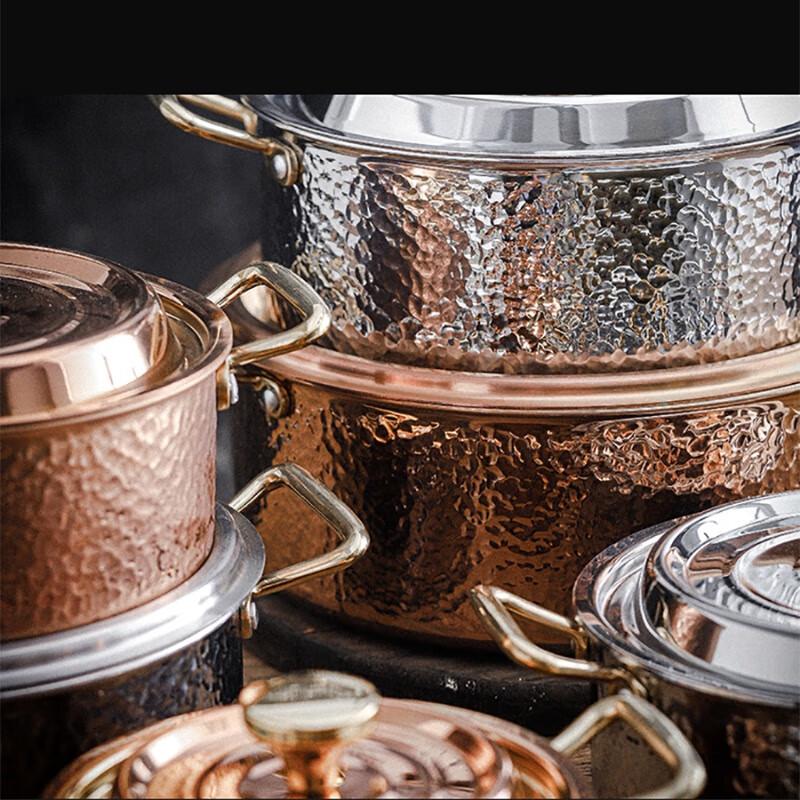 Naijiang 3-Layer Hammered Stainless Steel Deep Soup Pot
