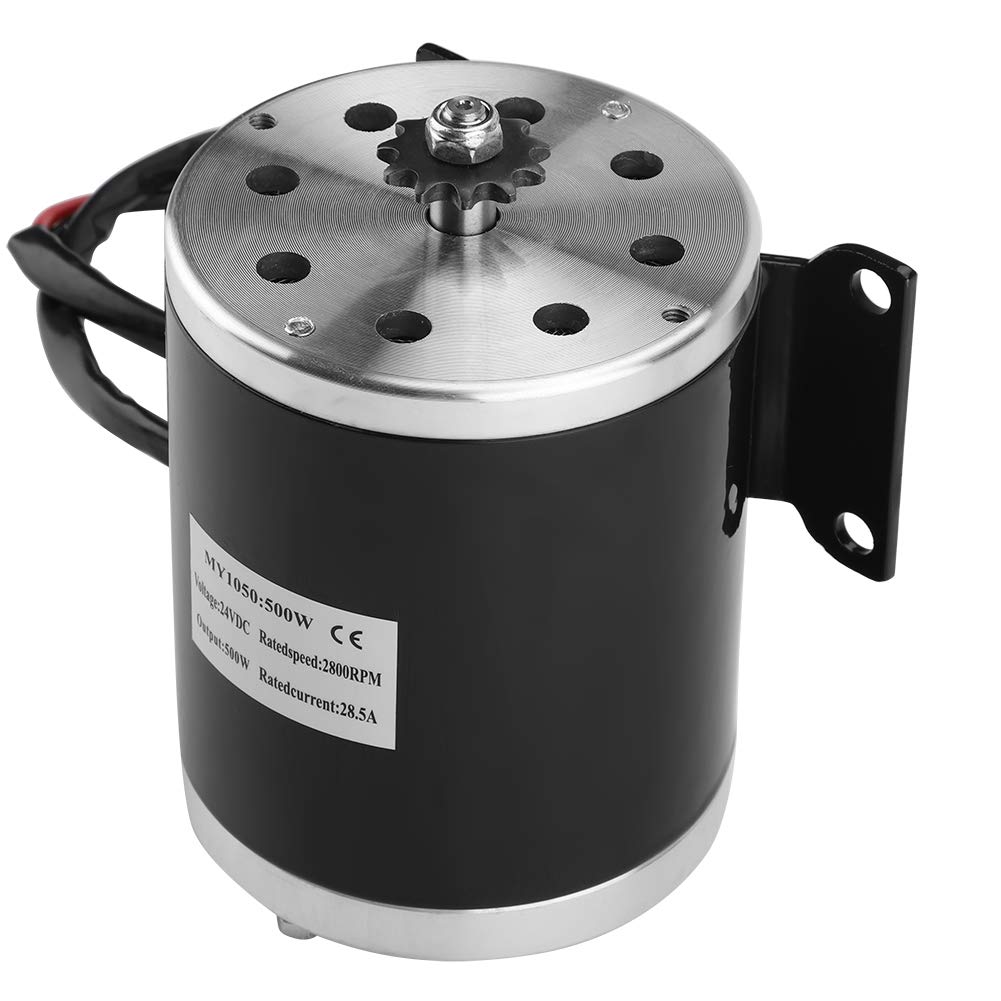 Heijom 2500 RPM Electric Motor DIY 500W DC 24V High Speed Motor with Bracket Permanent Magnet Go Kart for Electric Bike Electric Scooter Motor,