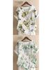 Women's Summer Retro Print Loose Cotton-Linen Short Sleeve Casual T-Shirt