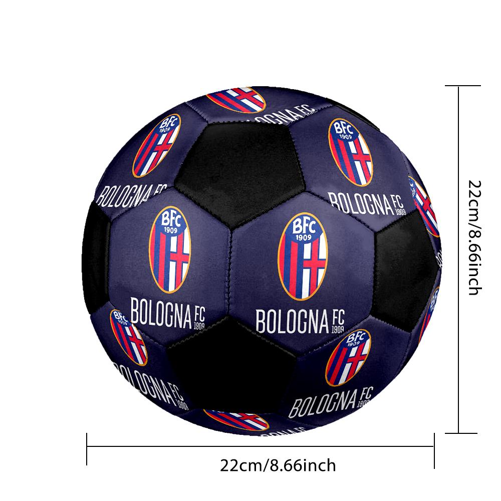 SIZE 5 Bologna FC Soccer Ball Colorful All Ages Machine Stitched PVC Competition Ready Durable High-Bounce
