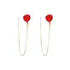 Banyan Tree S925 Silver Heart Knot Festive Long Red New Year Earrings for Women