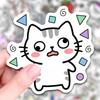 10/30/50pcs Cute Line Kitten Daily Graffiti Sticker Kawaii Cat Cartoon Aesthetic Decal Decorative Diary Laptop Phone Case