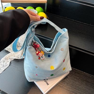 Microfiber Hasp Sewing Shoulder Bags Embroidery Large Capacity 2026 Brand Bags for Women High Quality Fashi Women's Handbags