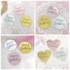 5pcs/set Acrylic Rose Gold Silver Happy Birthday Cake Topper Round Cupcake Toppers Wedding Party Dessert Cake Decoration Tools