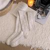 Wool Twist Thigh Socks Winter Fleece Thickened Warm Knee Pads Cashmere Socks Women'S Non-Slip Stockings Over Knee Socks