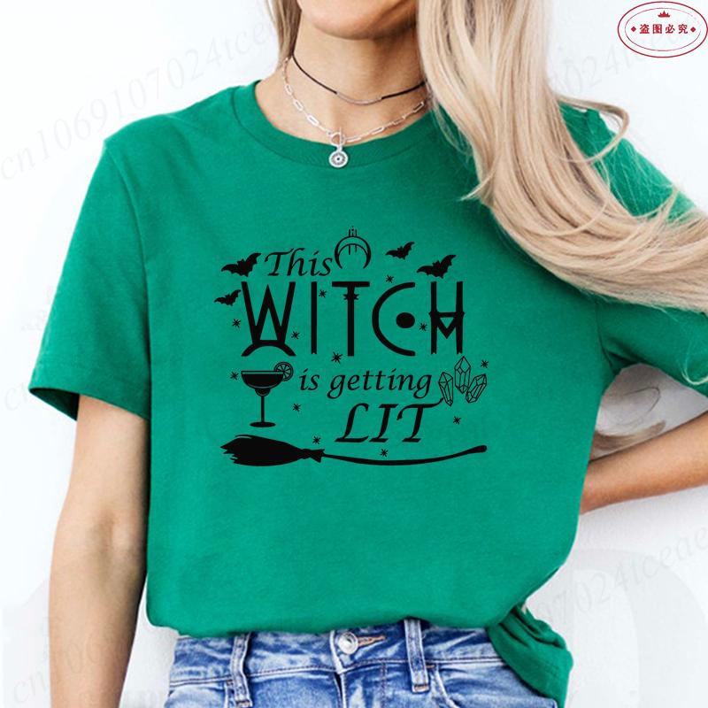 Halloween Bachelorette Party Tshirt This Witch Is Getting Hitched Tees Brides Crew Shirt Women Halloween Bridesmaid Tops