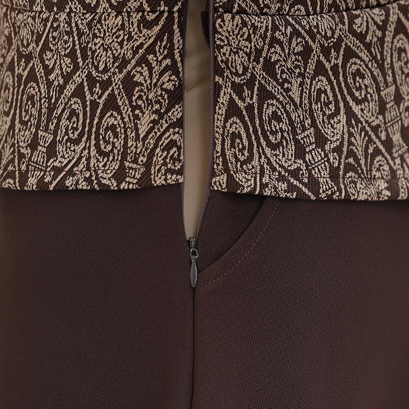 2025 Spring & Autumn Long-Sleeve Two-Piece Dress for Middle-Aged Women