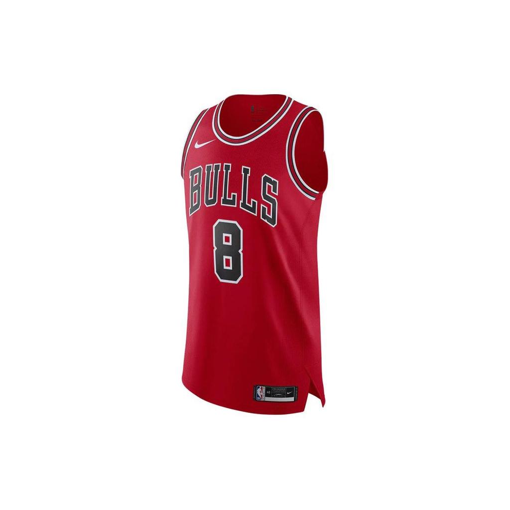 Nike Letter Number Print Color Block Round Neck Basketball Jersey Player Edition Chicago Bulls Away Zach Lavine 8 Unisex Jersey Red AV2627-657