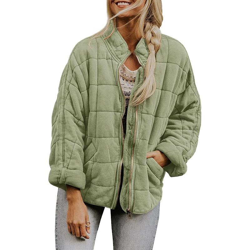 QICED Damen Vintage Casual Einfarbig Druck Herbst Winter Langarm Jacken & Mäntel