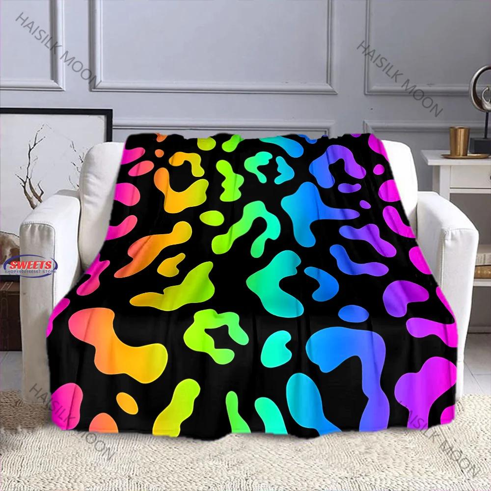 17 Styles Colorful Leopard Print Blanket for Bed Bedroom Sofa Picnic, Blanket for Cover Outdoor Leisure Nap, All Seasons Gifts