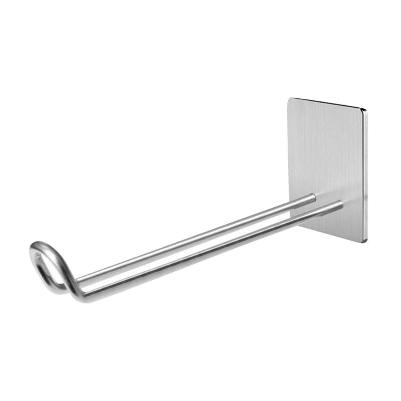 Stainless Steel Stick On Hook for Bathroom Storage Multipurpose Shower Glass Wall Hanging Rack Apartment Towel Holder