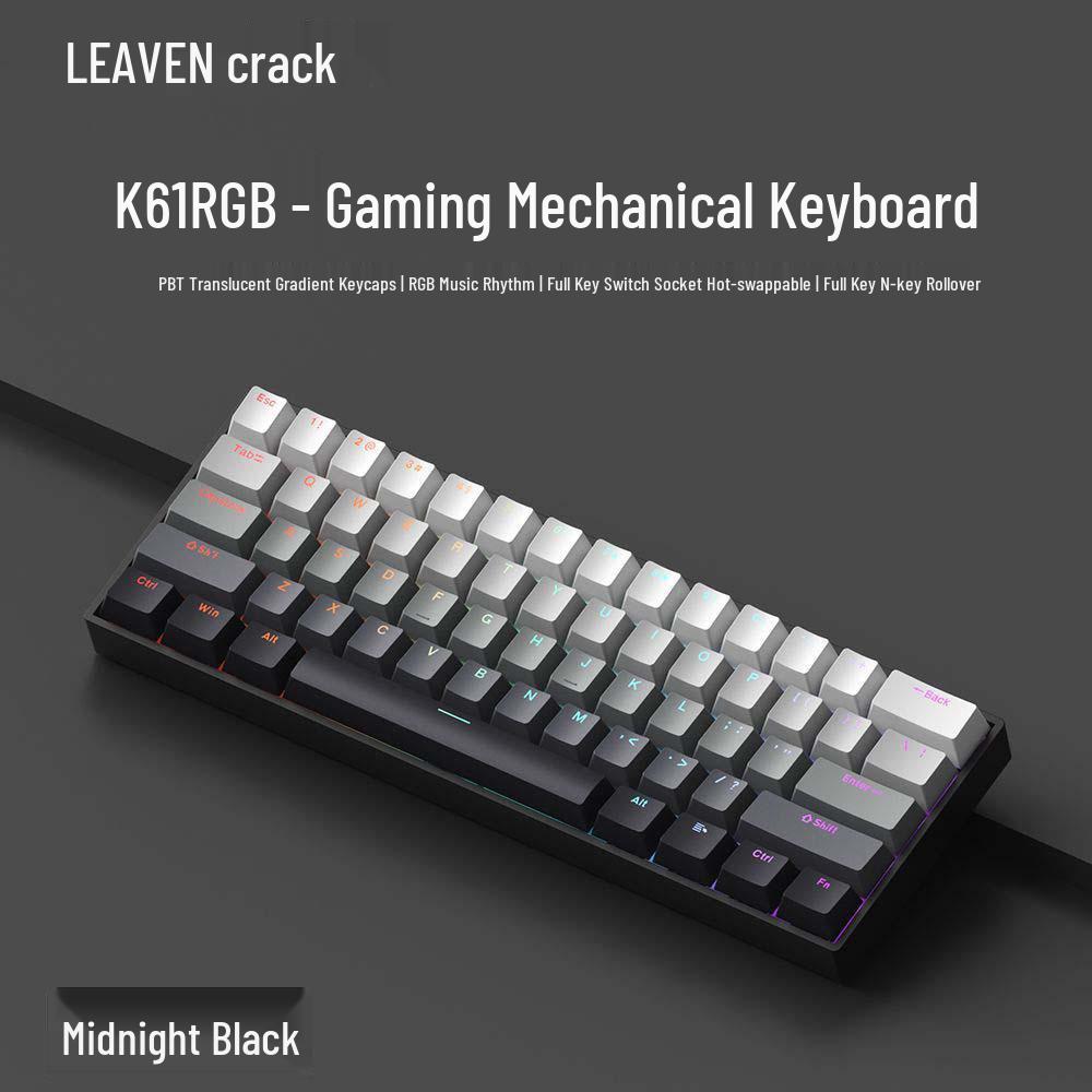 K61 Compact RGB Mechanical Keyboard - 61-Key Portable for Laptop & Office Gaming with Blue, Brown, Red Switch Options