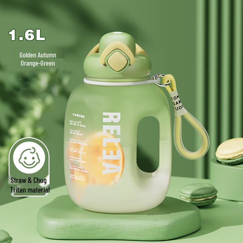 RELEA Tritan Dual-Drink Large Capacity Sports Water Bottle