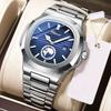 Luxury Brand Business Men's Watches Fashion Blue Dial Auto Date Quartz Wristwatches Men Casual Sports Watches  Erkek Kol Saati