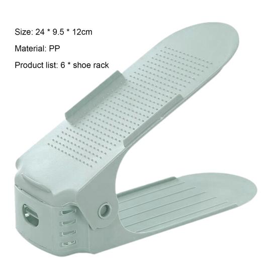 1/26Pcs Double Layer Shoe Holder Space Saving PP Sloped Design Slippers Rack for Dorm