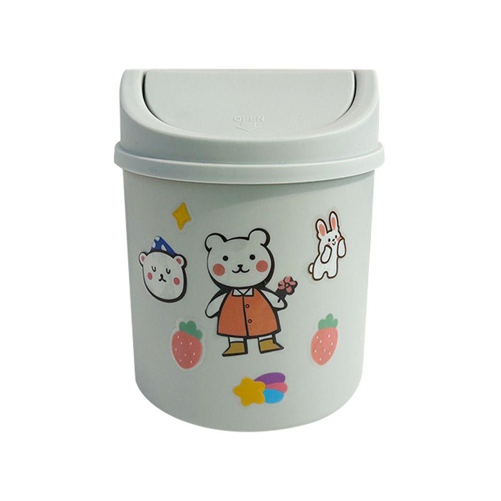 1 Stück mit Aufkleber zur Abdeckung Mülleimer Heim Schreibtisch Papierkorb Mülltonne Langlebiger Mini-Tischmülleimer