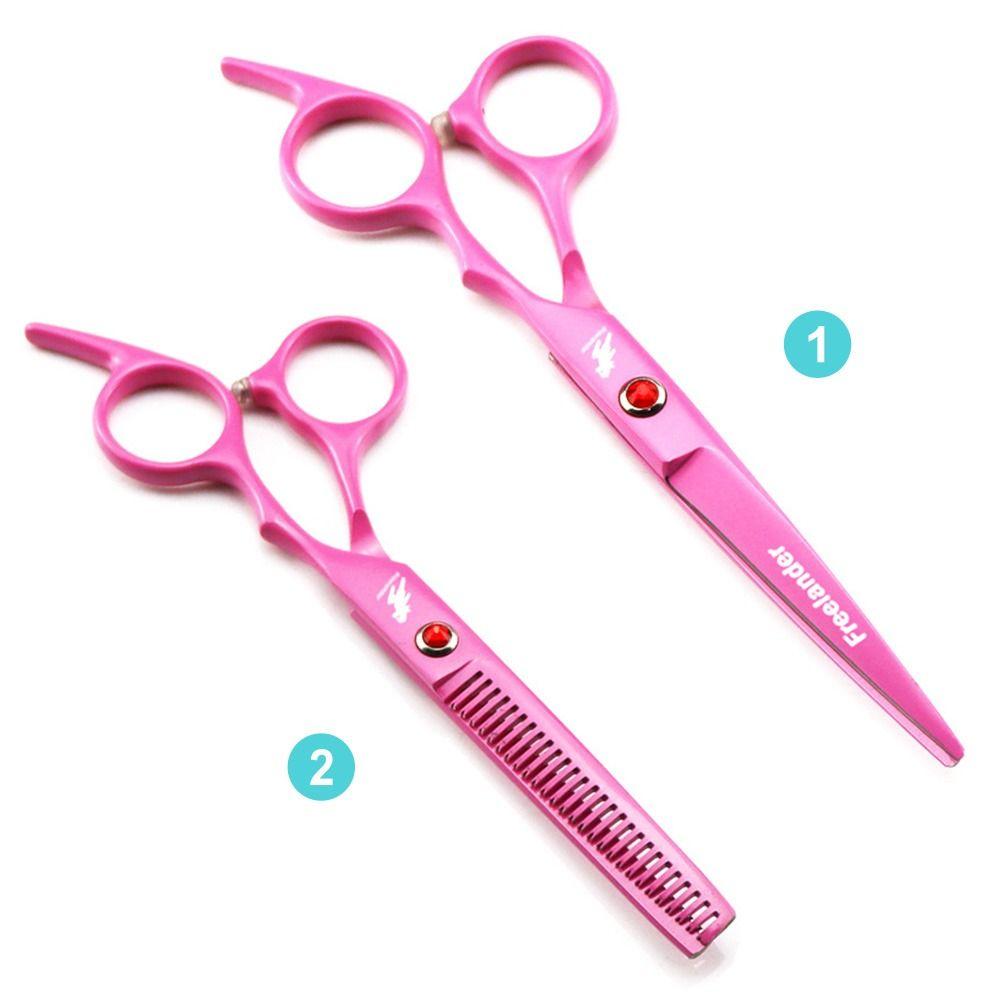 Vysoce kvalitní růžové kadeřnické nůžky prostřihávací holičské nůžky nůžky na stříhání vlasů 6,0 palce