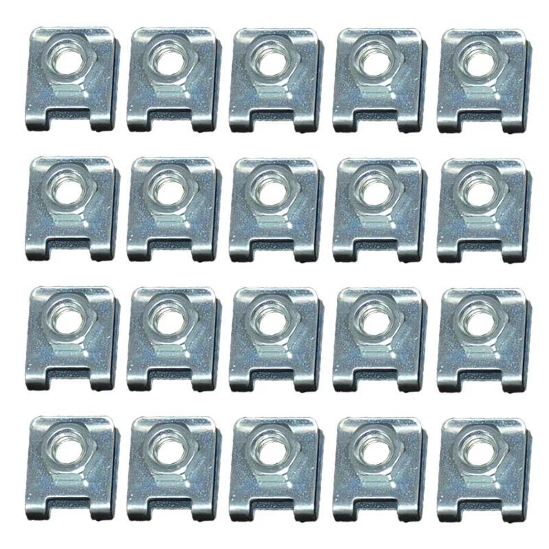 20Pcs Metal U-type Clip Car Screw Base Auto Modification Fastener Fender Trim Panel Bumper Protection Clip Car Accessories